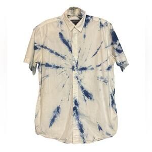 American Rag Mens Cotton Shirt Tie Die Short Sleeve 100% Cotton Size Small
